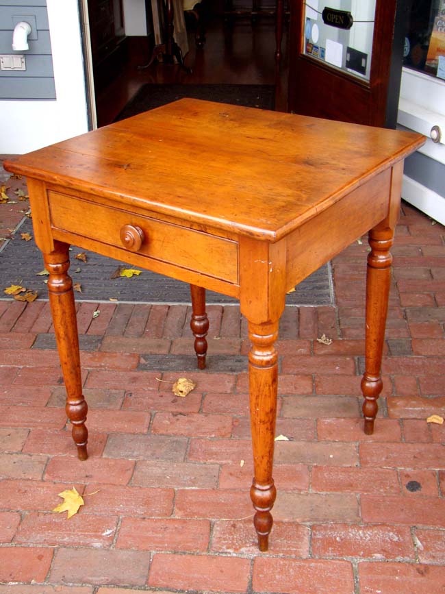 An antique Cherry one-drawer nightstand-work table circa 1850